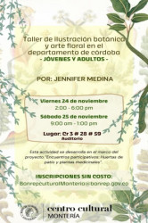 TALLER DE ILUSTRACION BOTANICA Y ARTE FLORAL EN EL DEPARTAMENTO DE CORDOBA